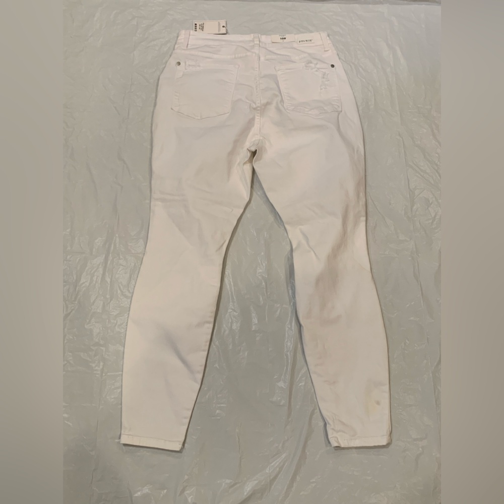 Judy Blue Skinny Fit Mid Rise White Destroyed Women's Jeans Size 16W - Picture 6 of 13